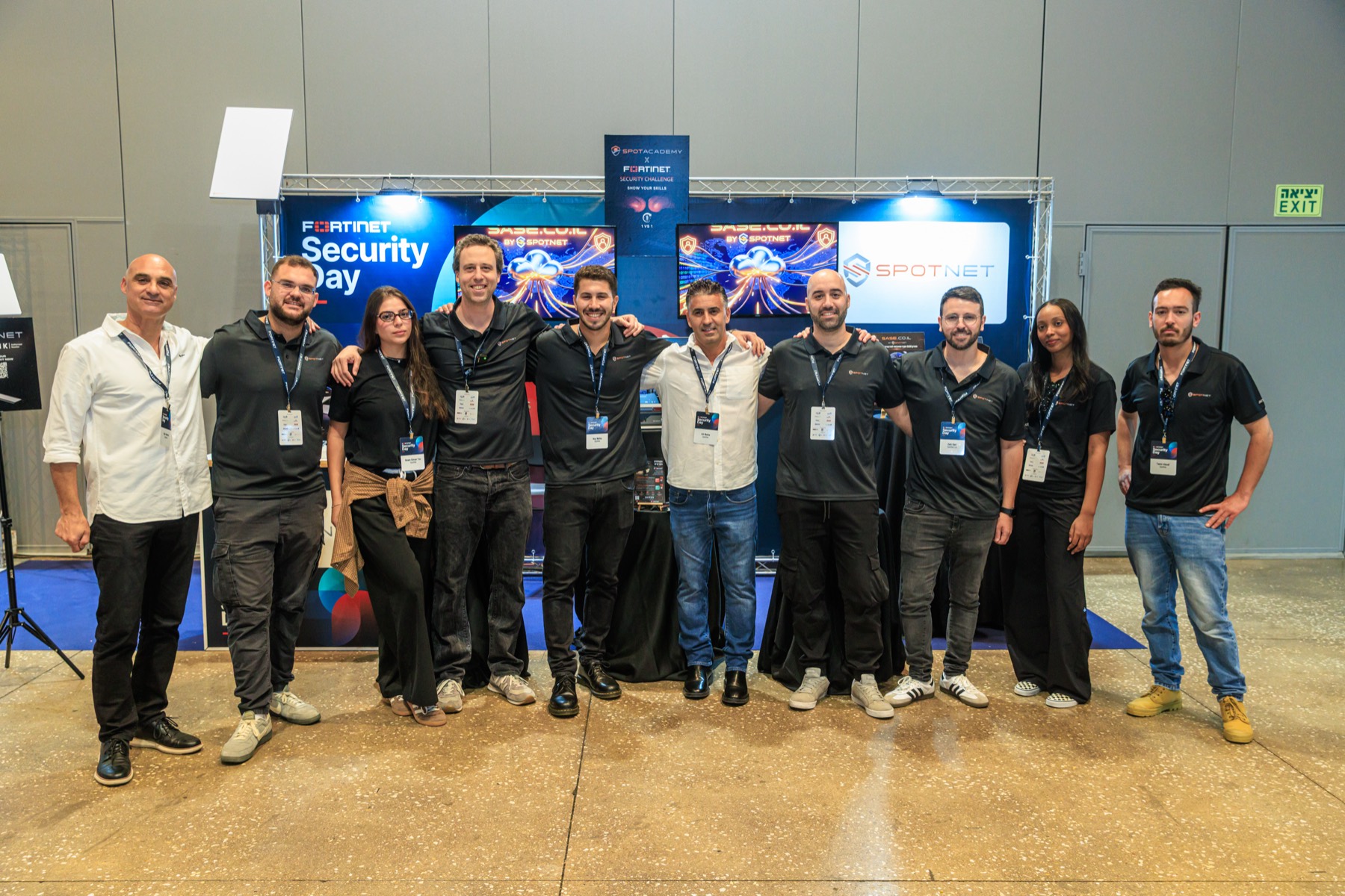 The SpotNet team at their stand at Fortinet Security Day Israel